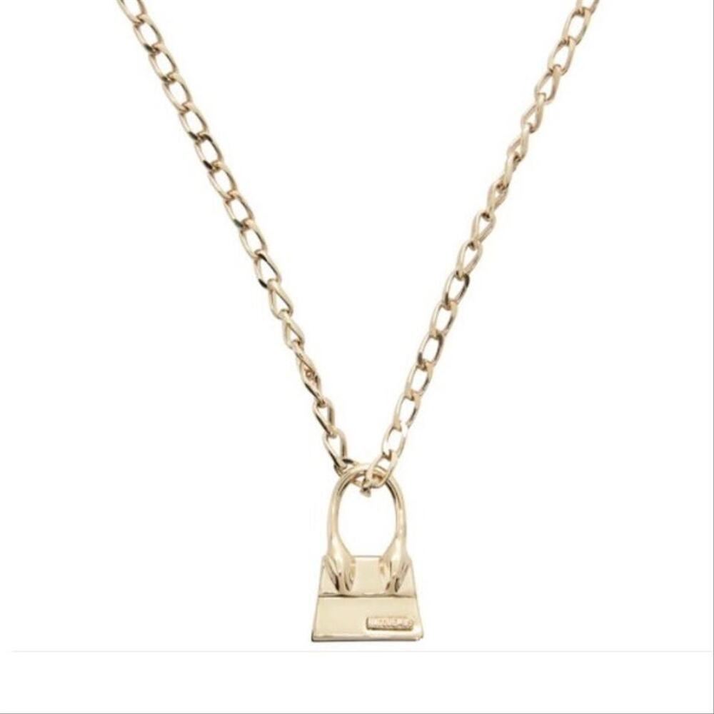 JACQUEMUS Le Chiquito bag charm gold tone necklace